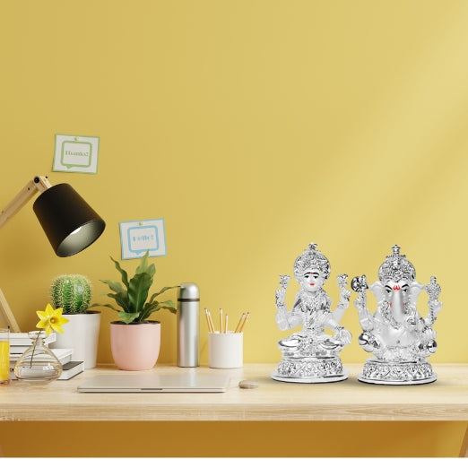 Bless Your Spaces with a Silver Lakshmi Ganesh Idol from Pujashoppe