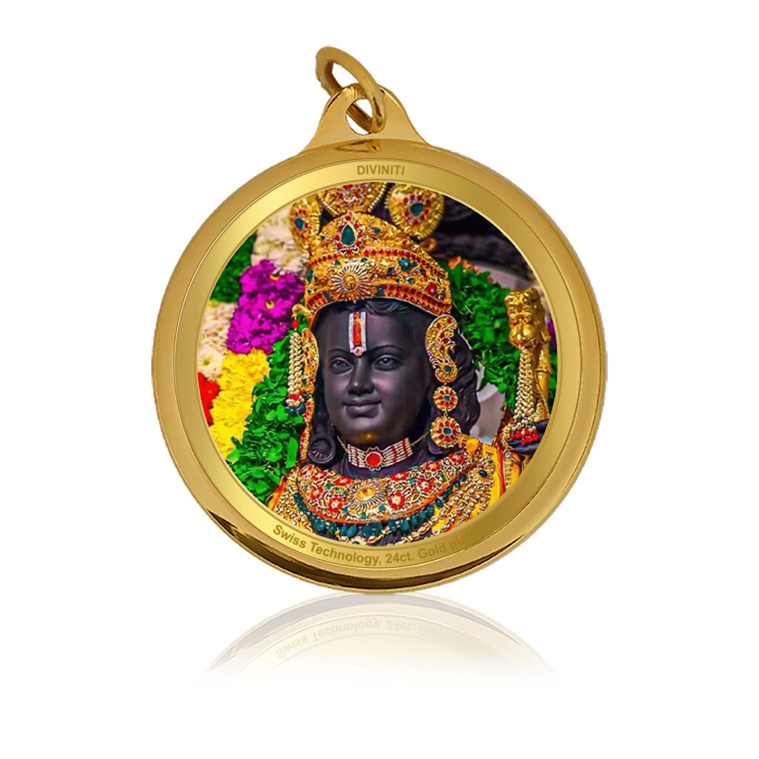 Diviniti 24K Gold Plated Ram Ji Jai Shri Ram 22MM Double Sided