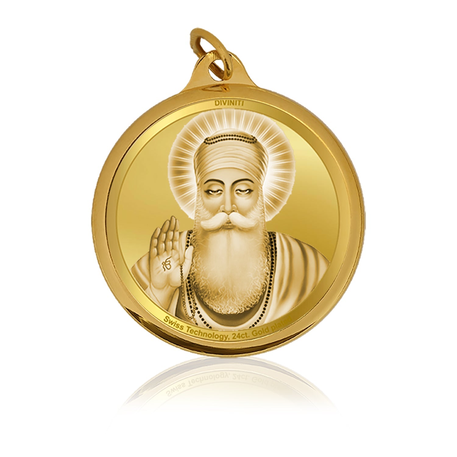 Diviniti 24K Gold Plated Guru Nanak & Golden Temple 22MM Double 