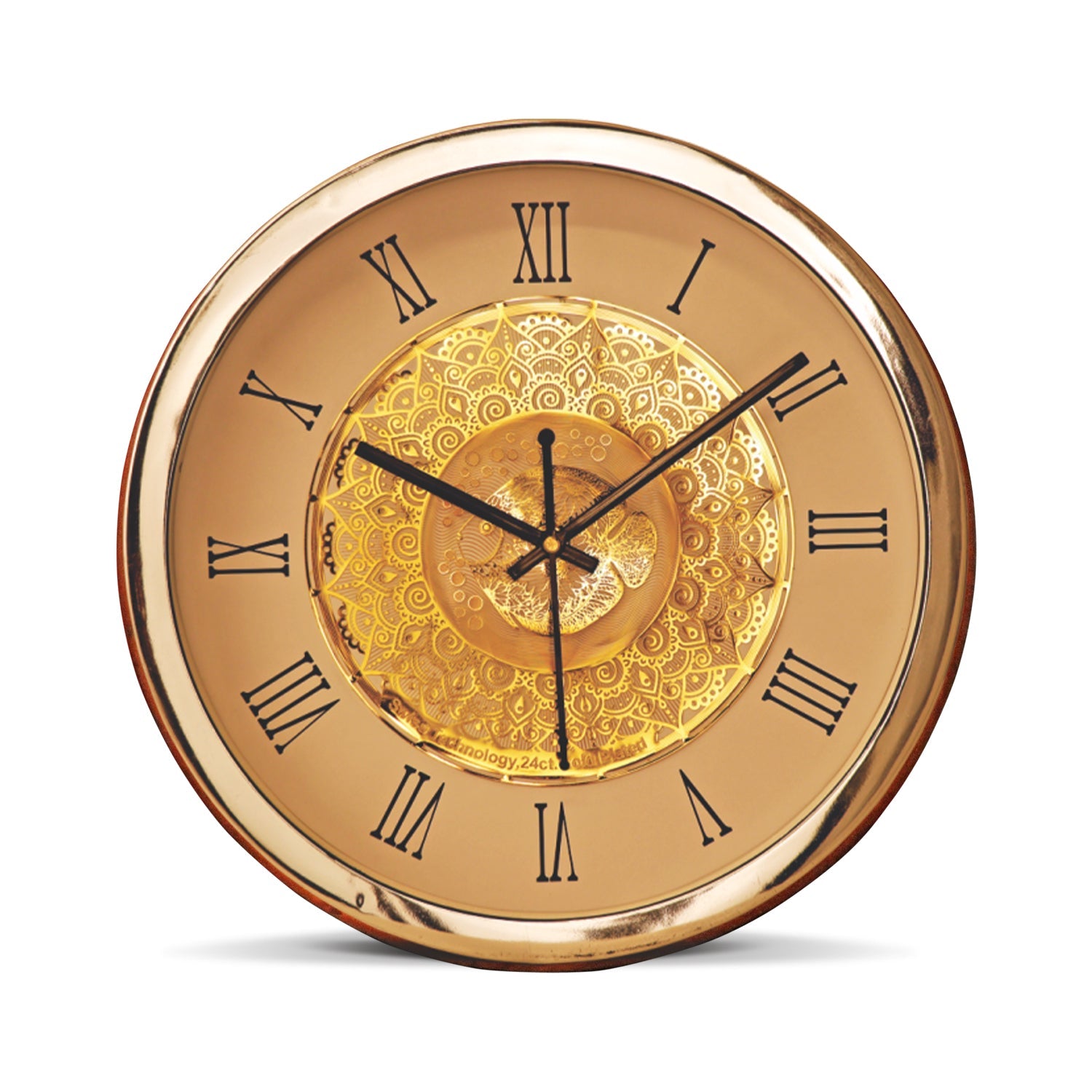 Diviniti 24K Gold Plated Round Analog Wall Clock For Wedding Gift
