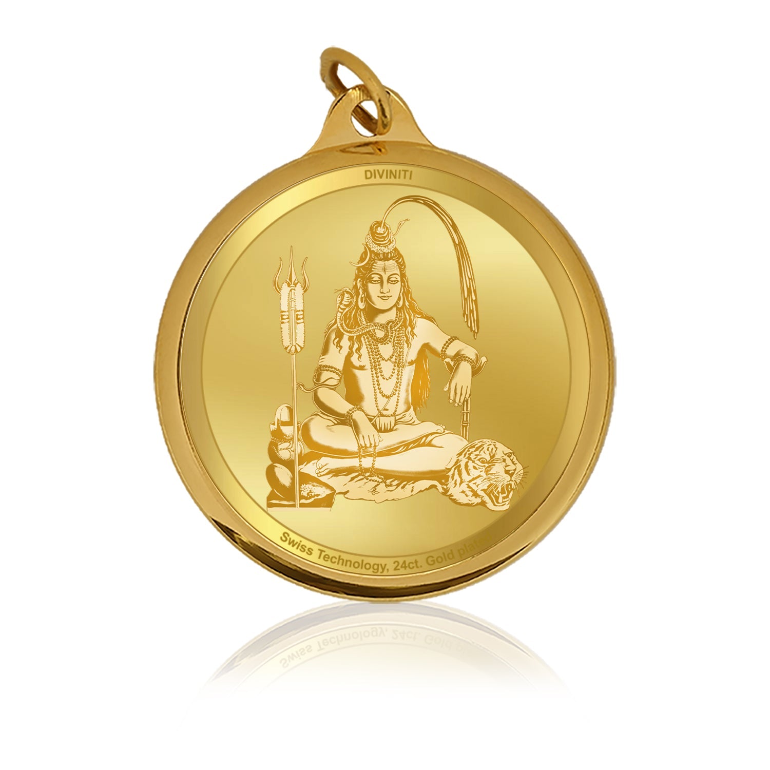 Diviniti 24K Gold Plated Shiva Om Namah Shivay 22MM Double Sided