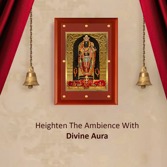 Diviniti 24K Gold Plated Ram Lalla Photo Frame For Home Decor Showpiece, Wall Hanging, Puja Room & Gift (56 CM X 71 CM)