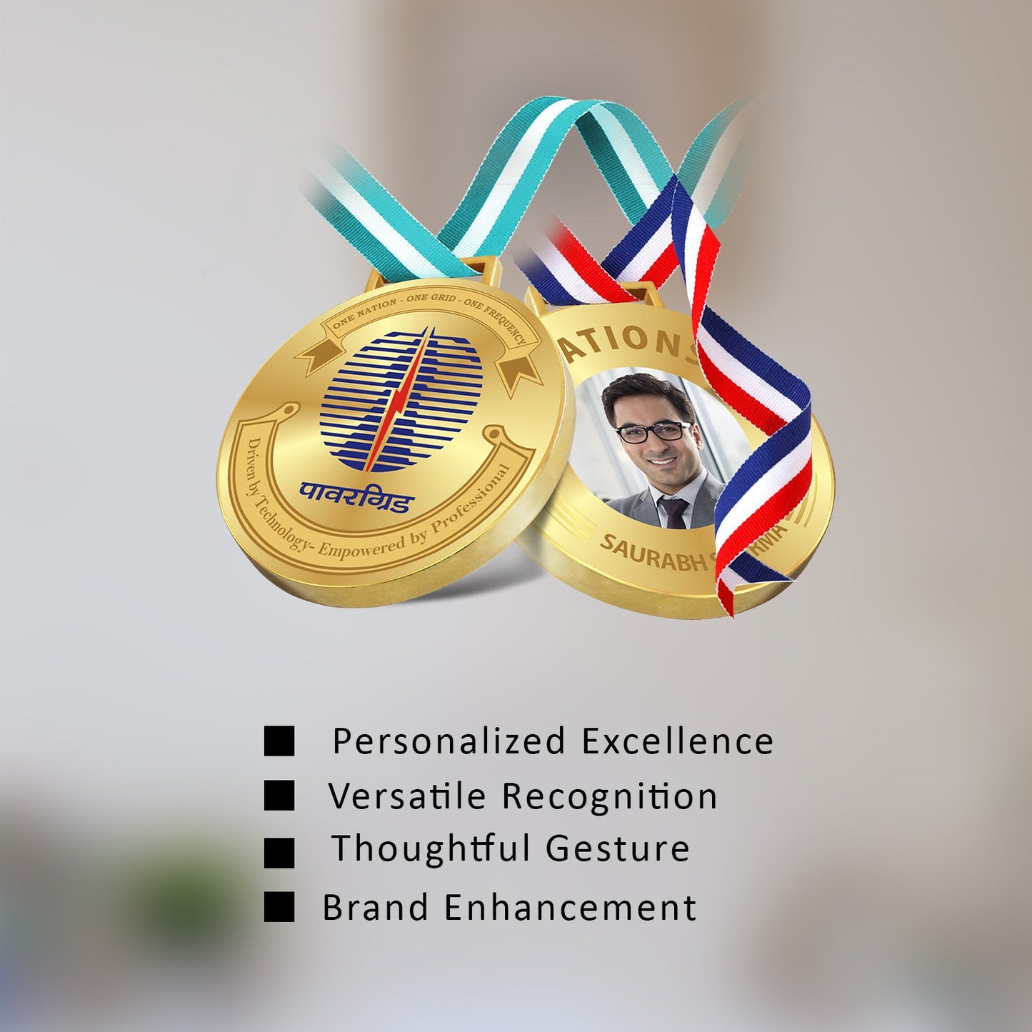 Diviniti Customized Medal with Image & Logo Printed on 24K Gold Plated Foil For University