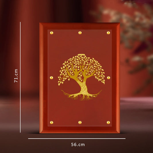 Diviniti 24K Gold Plated Tree of Life Photo Frame For Home Decor & Wall Hanging (56 CM X 71 CM)