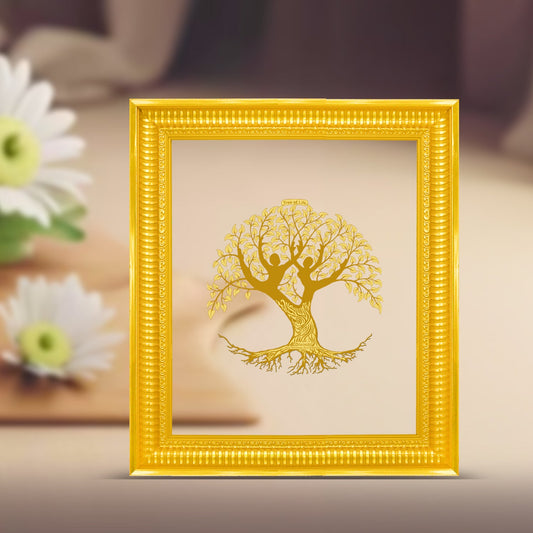Diviniti 24K Gold Plated Tree of Life Photo Frame For Home Decor & Wall Hanging (44.4 CM X 37 CM)