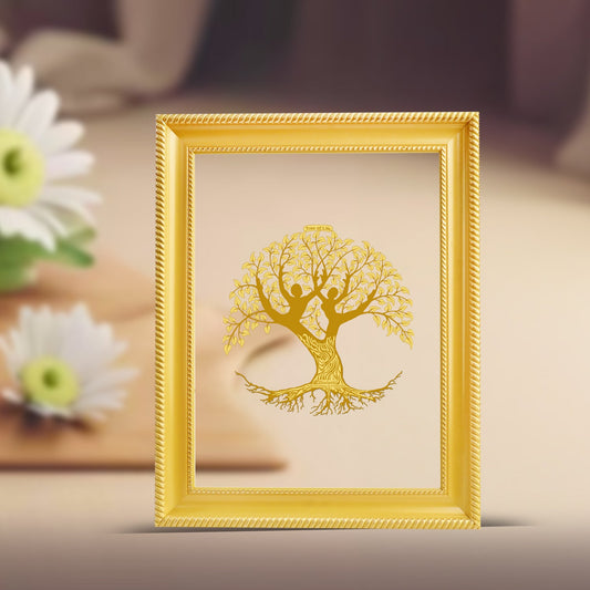 Diviniti 24K Gold Plated Tree of Life Photo Frame For Home Decor & Wall Hanging (32.5 CM X 25.5 CM)