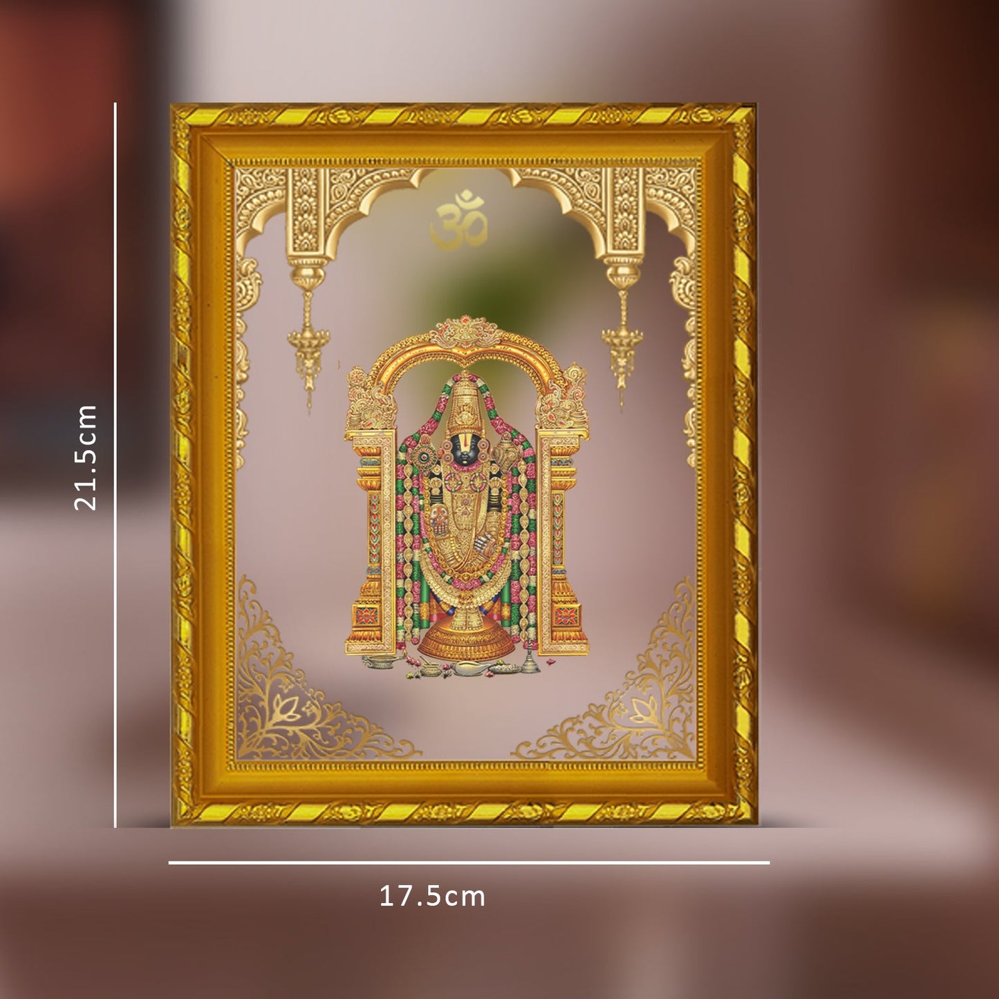 Diviniti 24K Gold Plated Balaji Photo Frame for Home Decor Showpiece (21.5 CM x 17.5 CM)