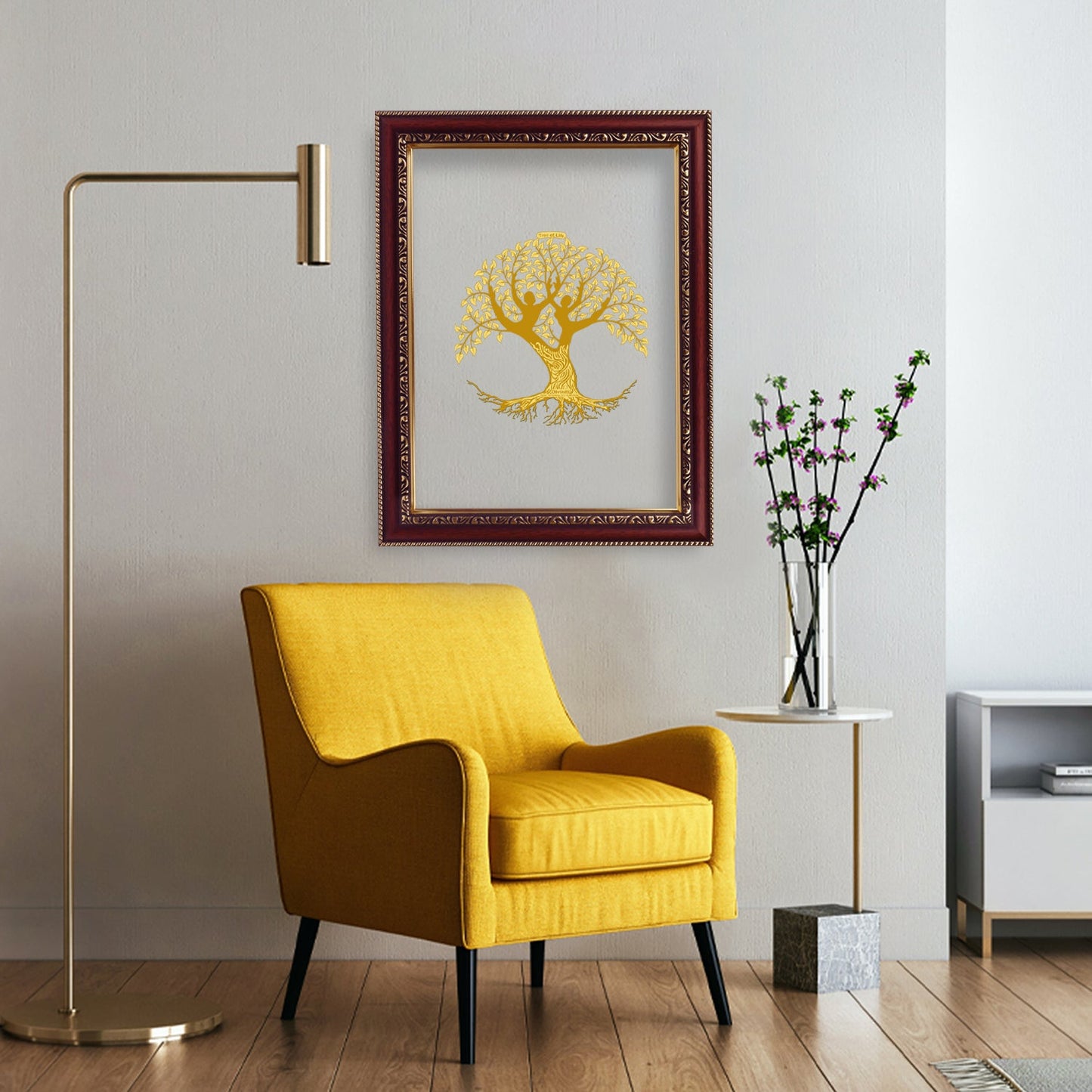 Diviniti 24K Gold Plated Tree of Life Photo Frame For Home Decor & Wall Hanging (32.5 CM X 25.5 CM)