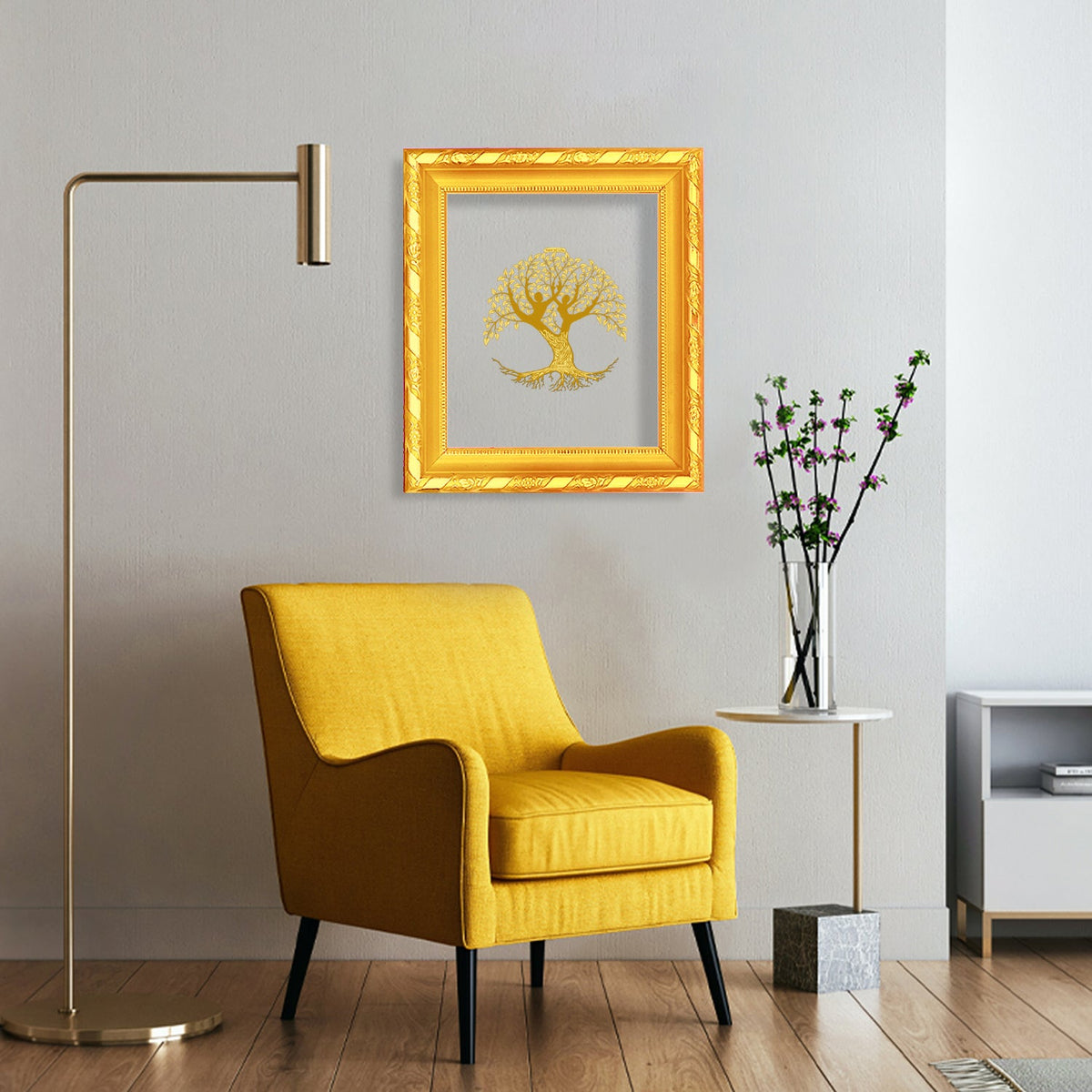 Diviniti 24K Gold Plated Tree of Life Photo Frame For Home Decor & Wall Hanging (13 CM X 15 CM)