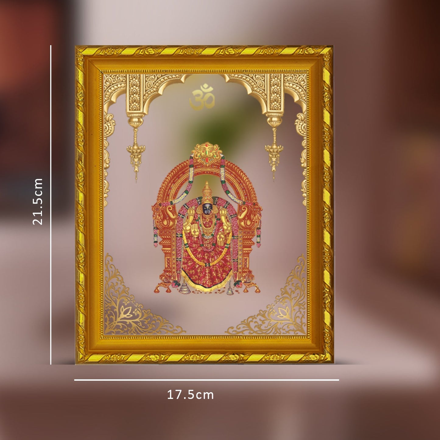 Diviniti 24K Gold Plated Padmavathi Photo Frame for Home Decor Showpiece (21.5 CM x 17.5 CM)