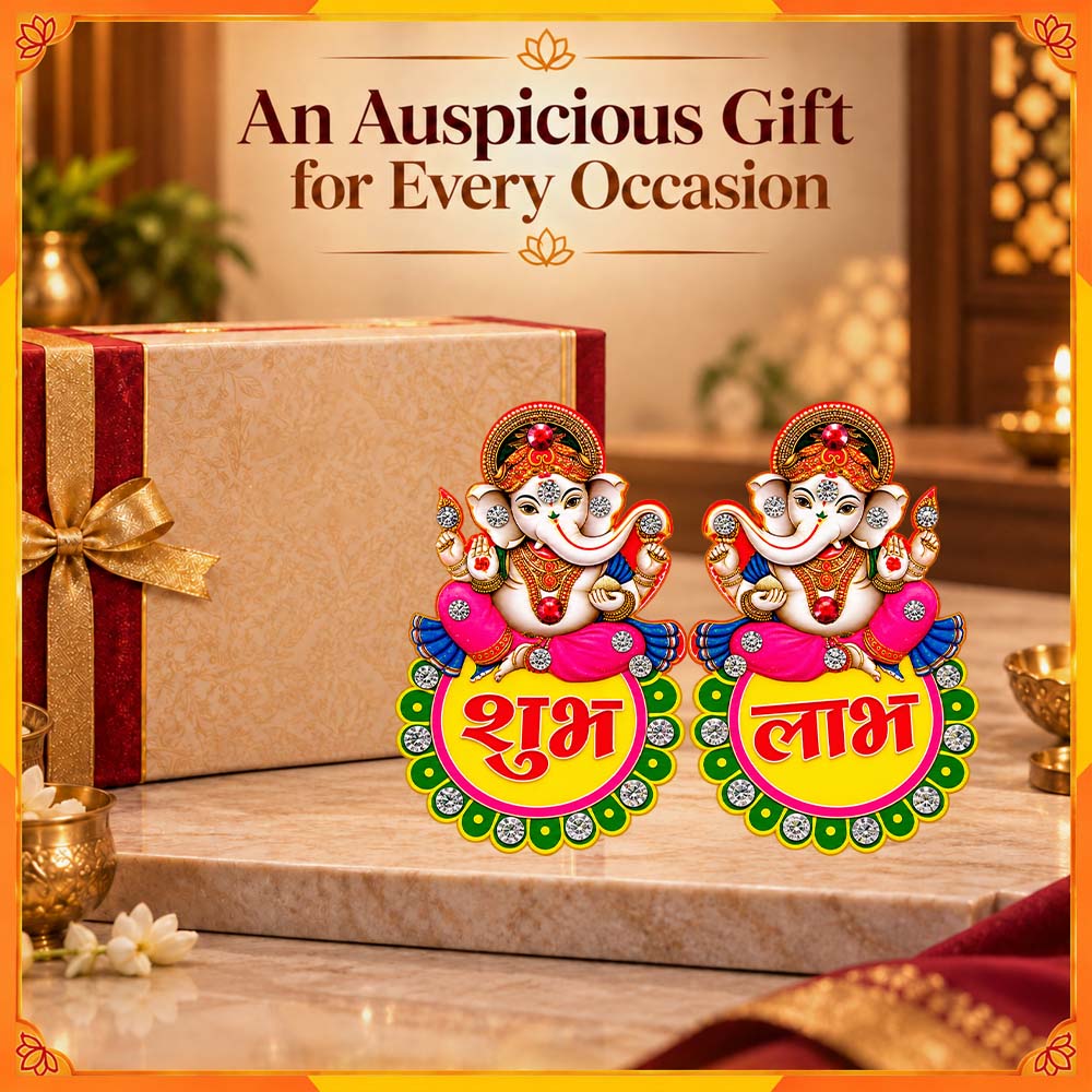 Ganesha Shubh Labh Decorative Pair | Lord Ganesha Diwali Door & Home Entrance Décor