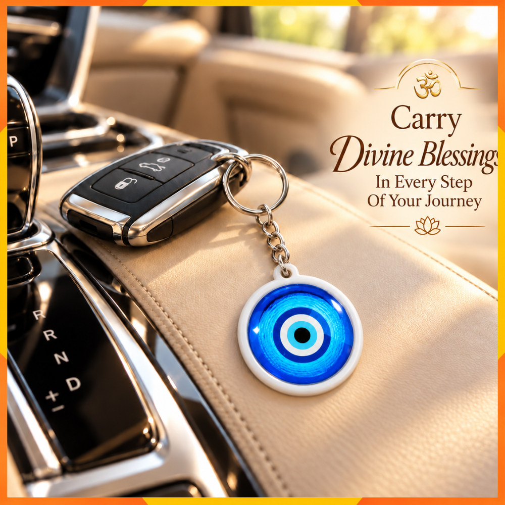 Blue Evil Eye Keychain | Nazar Protection Key Ring | Spiritual Gift
