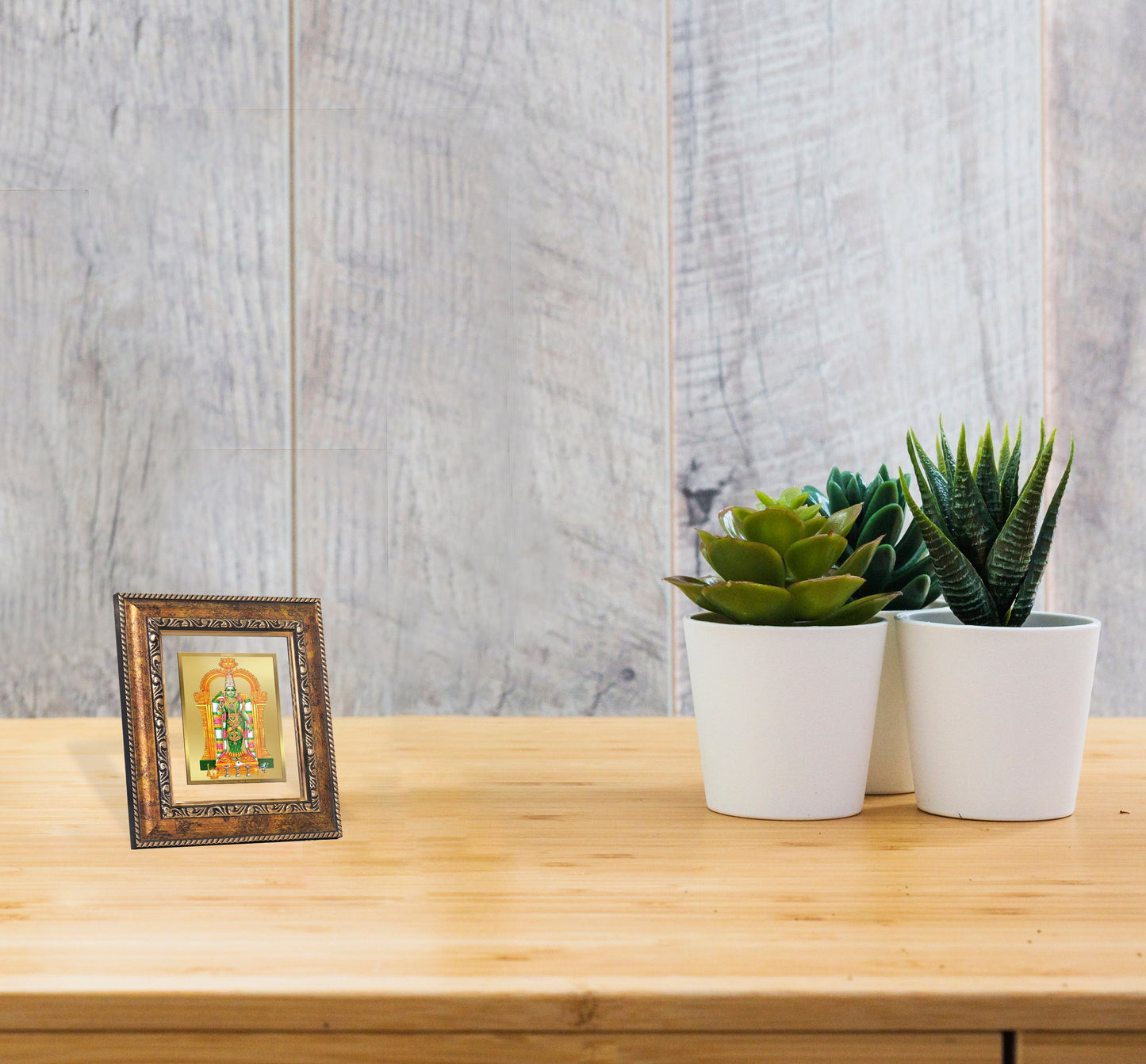 DIVINITI Meenakshi Gold Plated Wall Photo Frame, Table Decor| DG Frame 113 Size 1 and 24K Gold Plated Foil (17.5 CM X 16.5 CM)