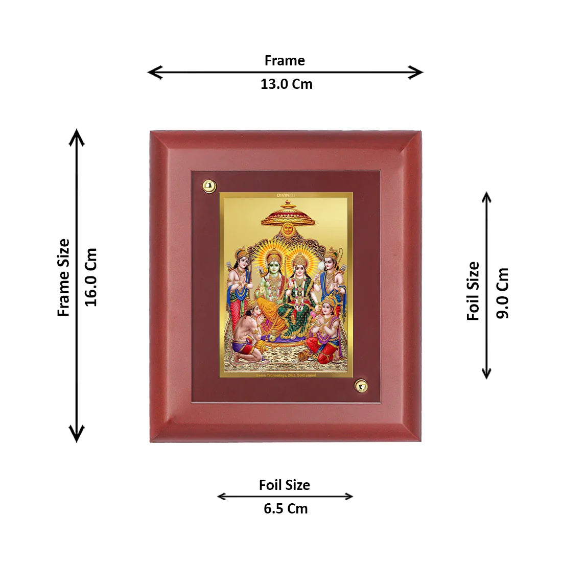 Diviniti 24K Gold Plated MDF Photo Frame For Home Decor, Table Tops, Puja Room, Gift