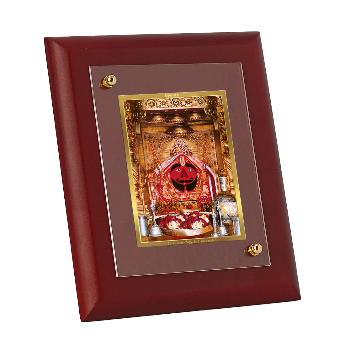 Diviniti 24K Gold Plated Salasar Balaji Photo Frame For Home Wall Decor, Table Top, Puja, Gift (16 x 13 CM)