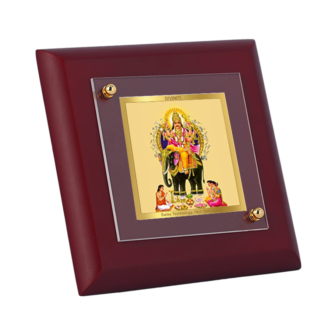 Diviniti 24K Gold Plated Vishwakarma Photo Frame For Home Decor Showpiece, Table Tops & Gift (10 x 10 CM)