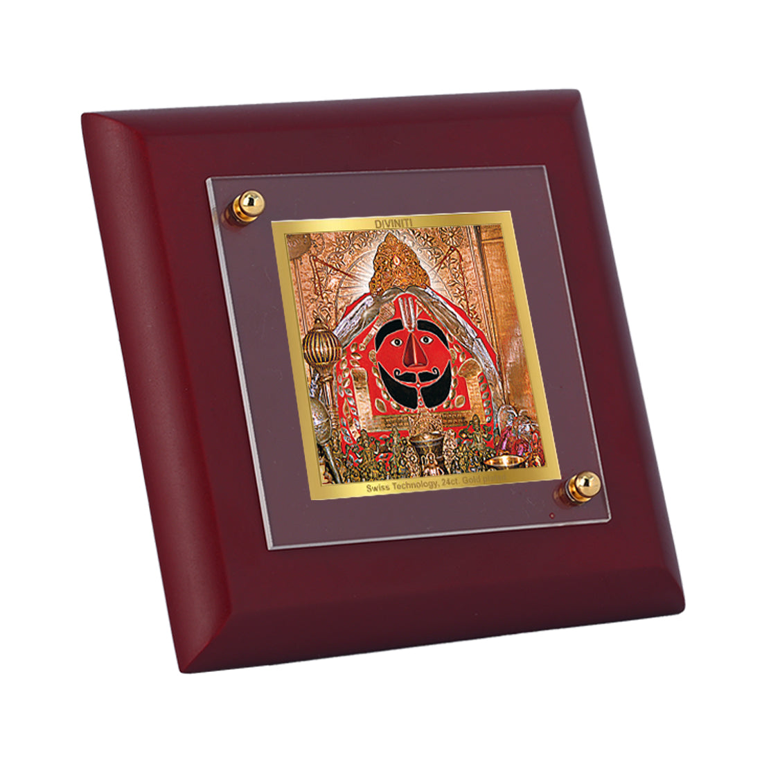 Diviniti 24K Gold Plated Salasar Balaji Photo Frame For Home Decor Showpiece, Table Top & Luxury Gift (10 x 10 CM)