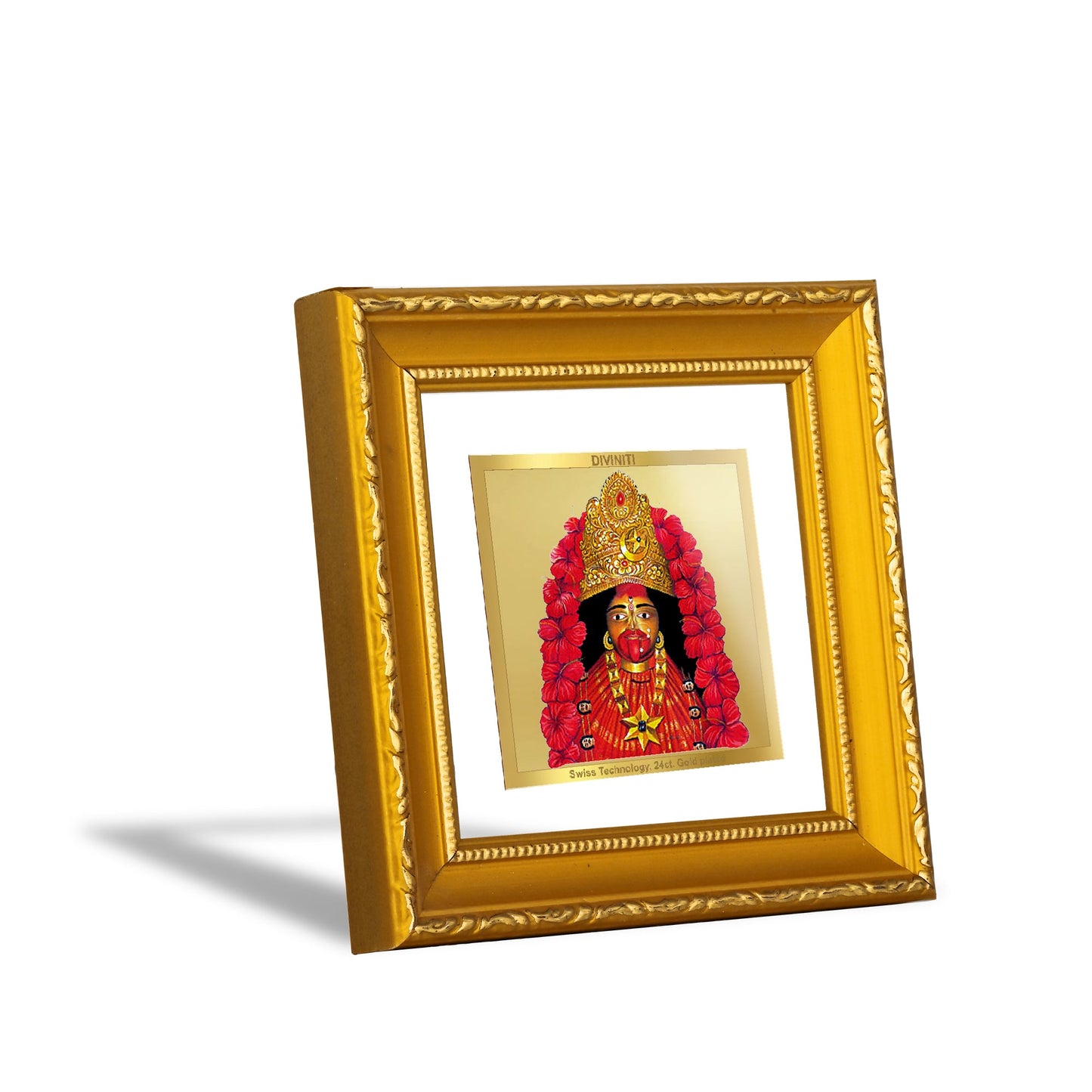 DIVINITI 24K Gold Plated Maa Tara Photo Frame For Home, Living Room Decoration (10 X 10 CM)