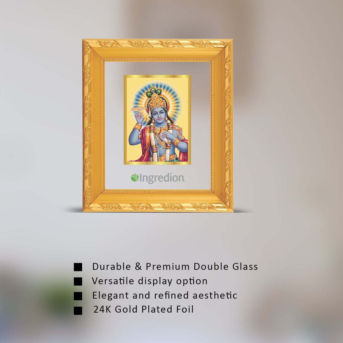 24K Gold Krishna Photo Frame for Corporate Gifting