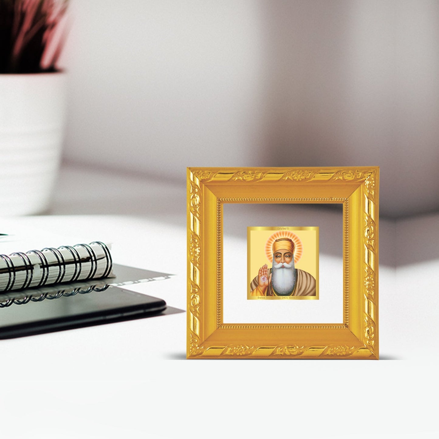 24K Gold Plated Guru Nanak Photo Frame for Corporate Gifting