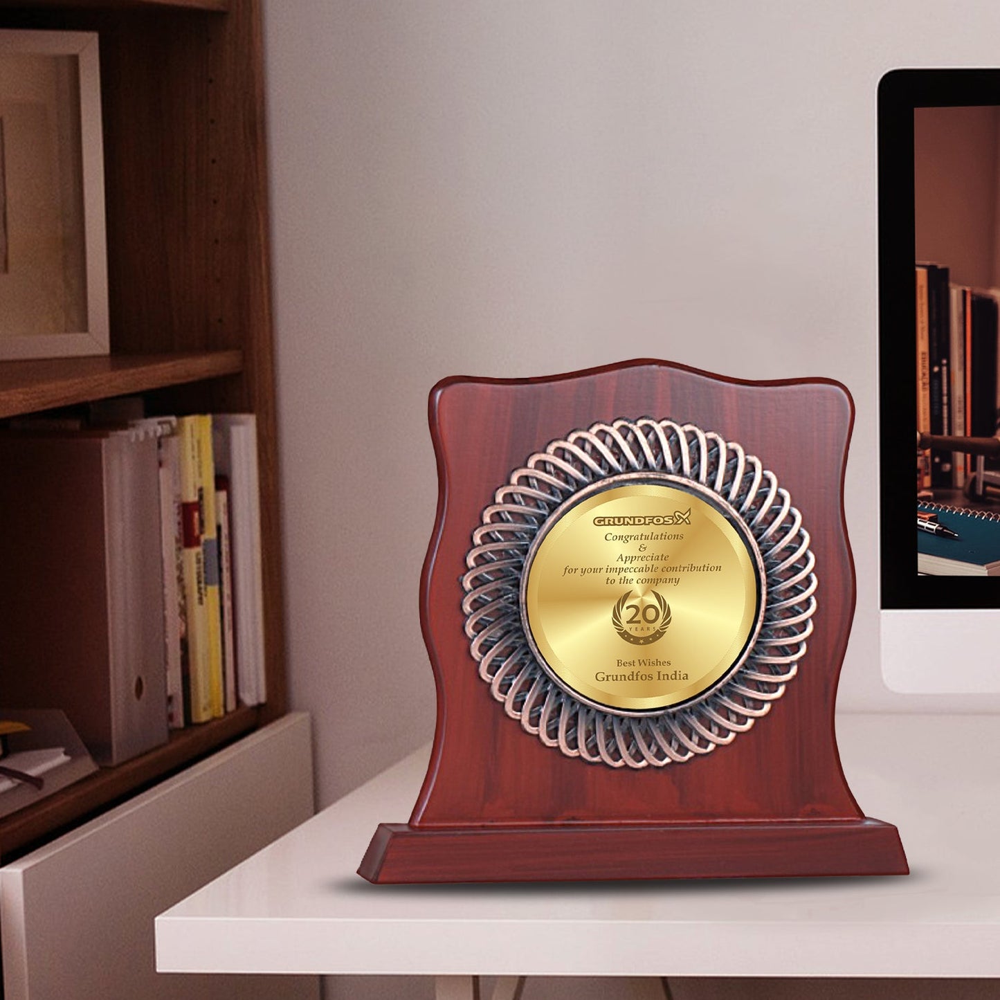 24K Gold Plated MDF Memento for Corporate Gifts