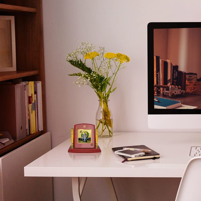 Diviniti 24K Gold Plated Baba Balak Nath For Car Dashboard, Home Decor, Puja & Gift (7 x 9 CM)