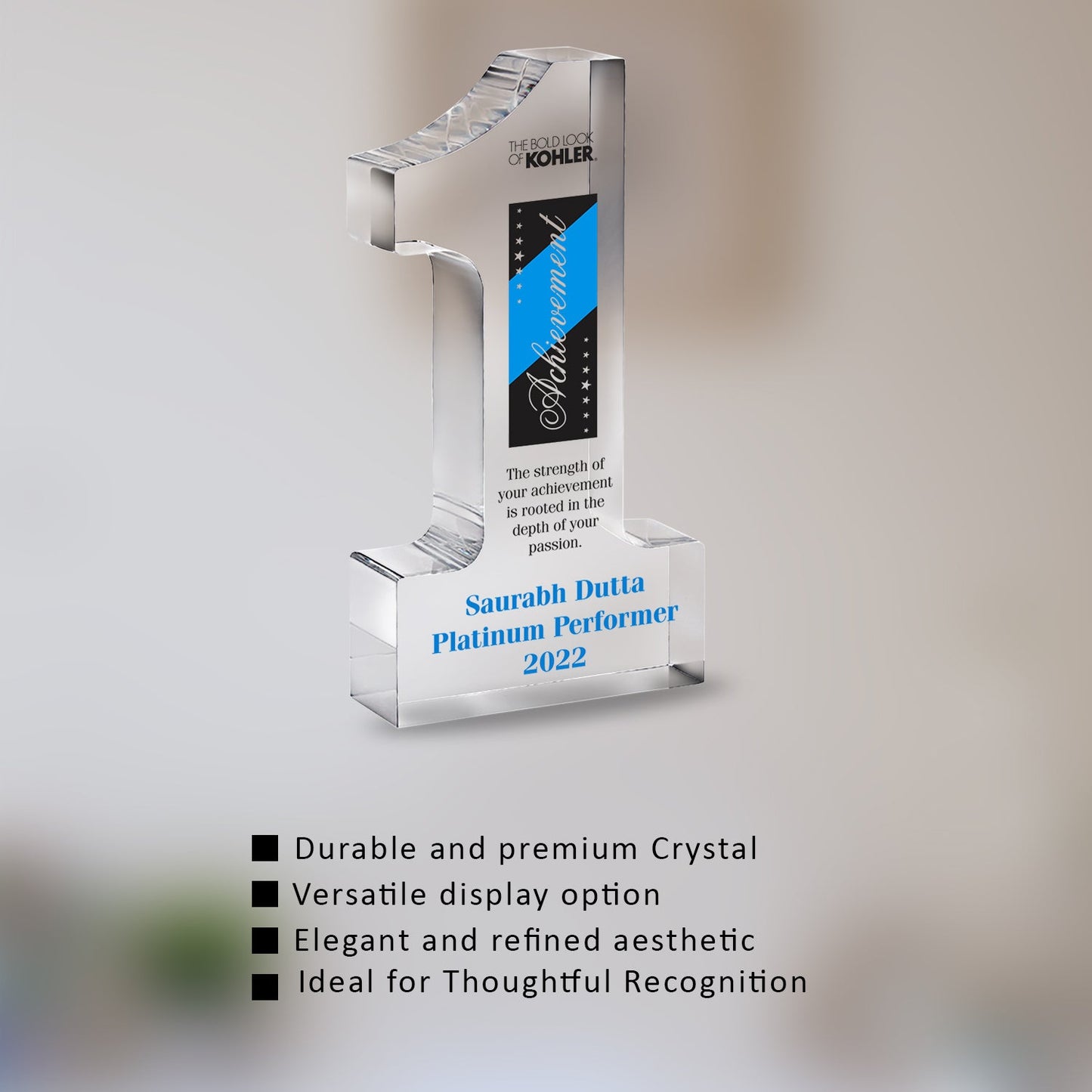 Crystal Trophy for Custom Corporate Celebrations