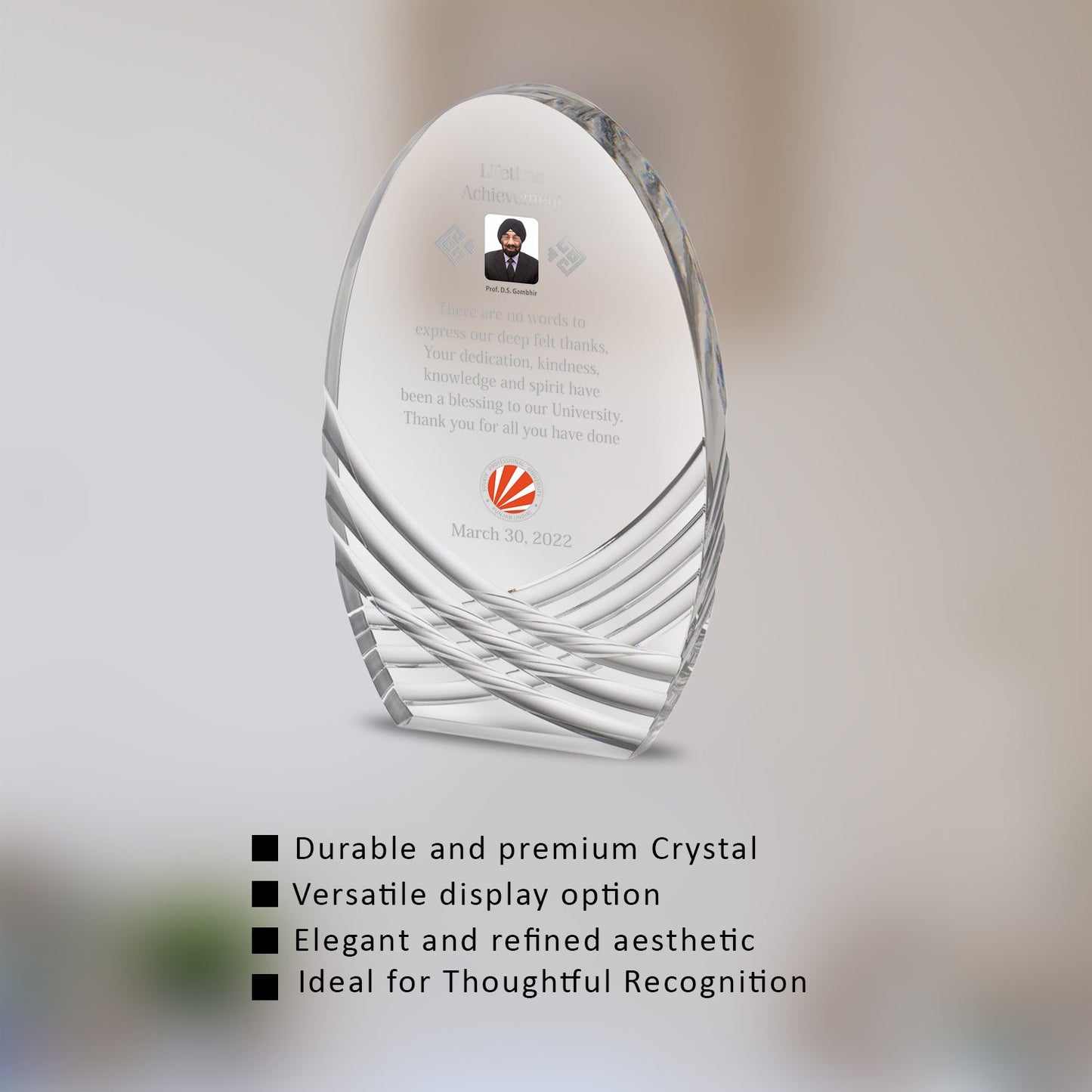 Crystal Trophy for Personalized Corporate Gifting