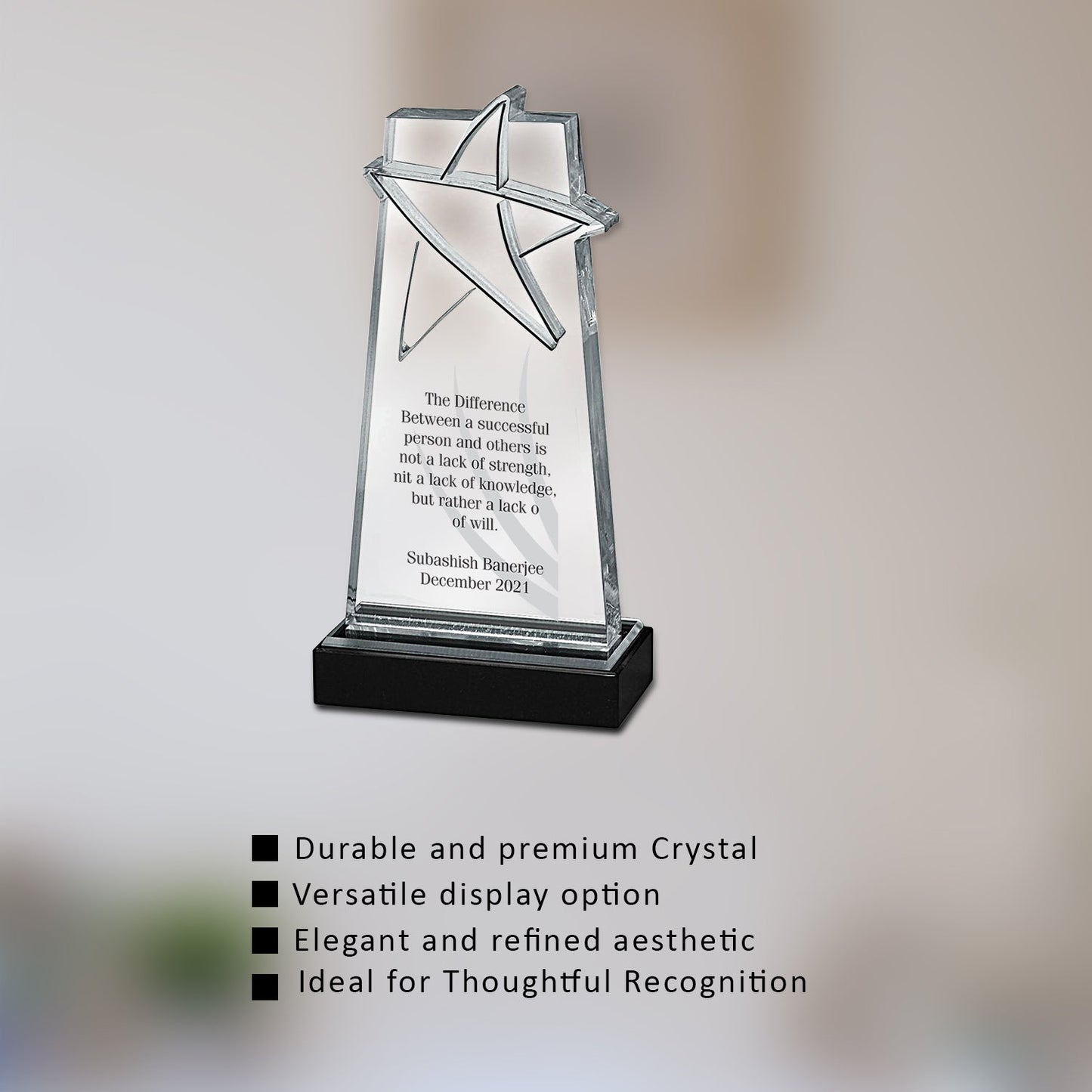 Crystal Trophy for Special Corporate Awards