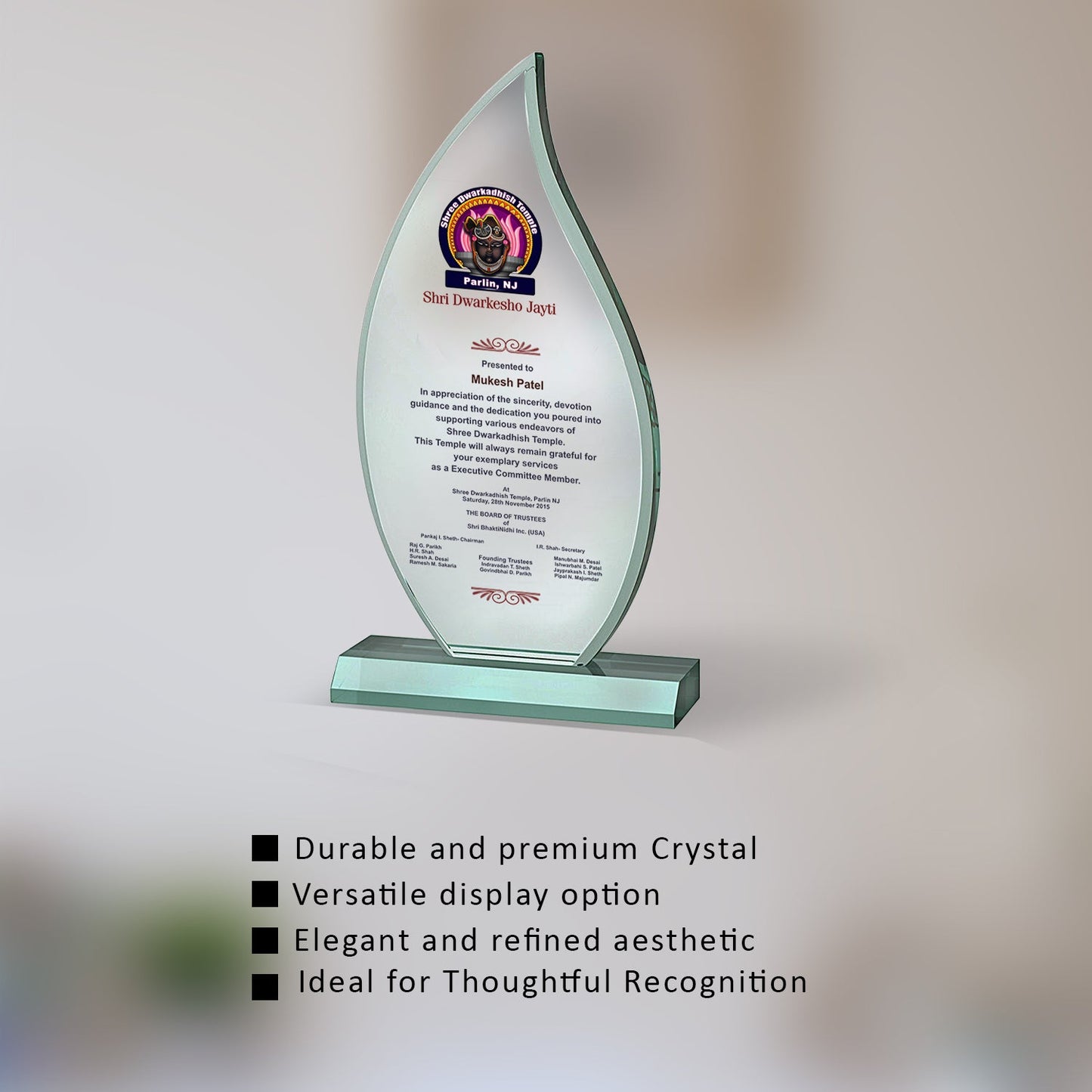 Custom Crystal Trophy for Corporate Celebrations