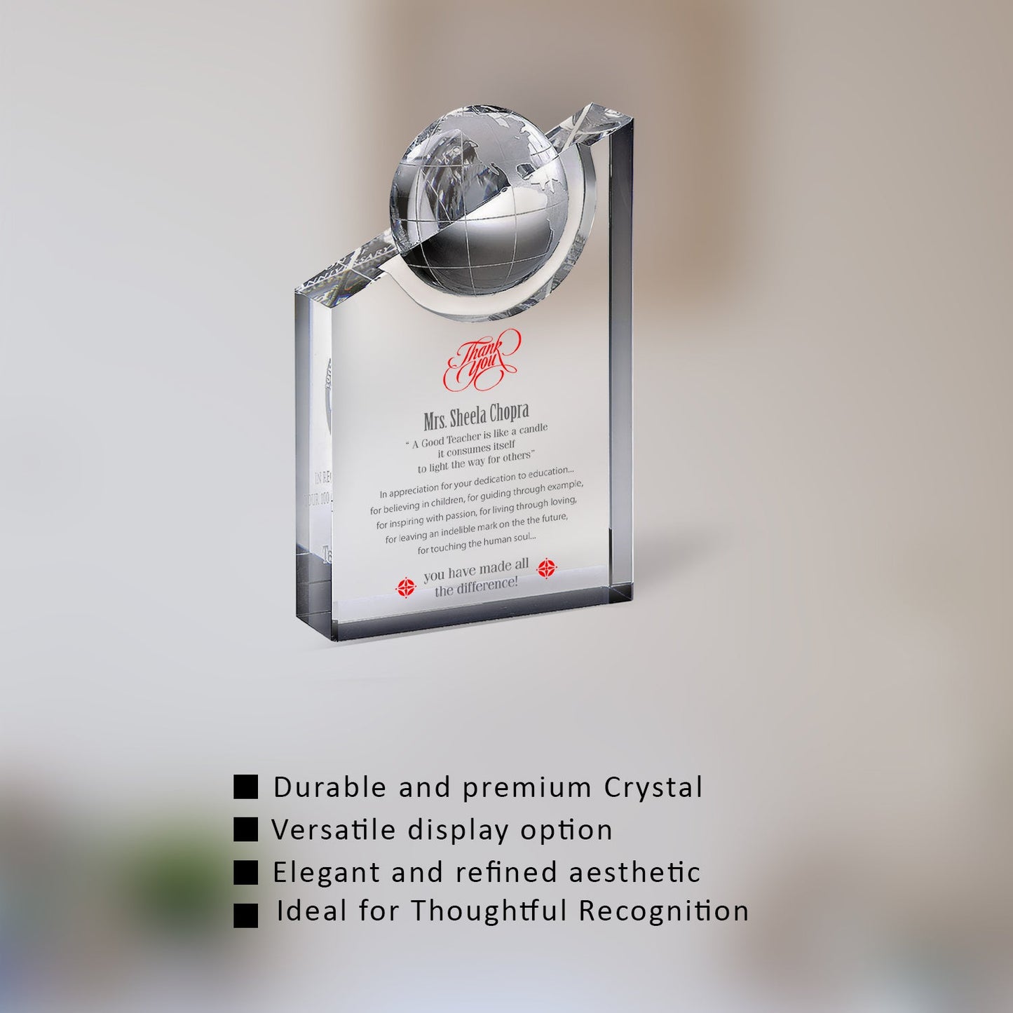 Customized Crystal Trophy for Corporate Gifting