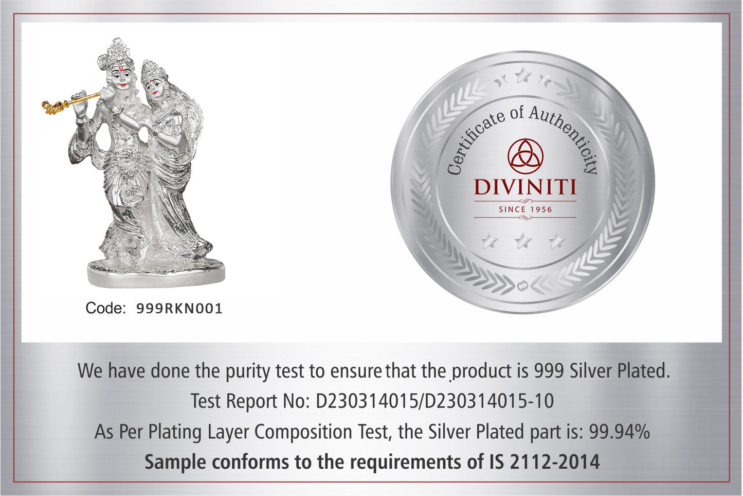Divine Radha Krishna Silver Idol for Gifting