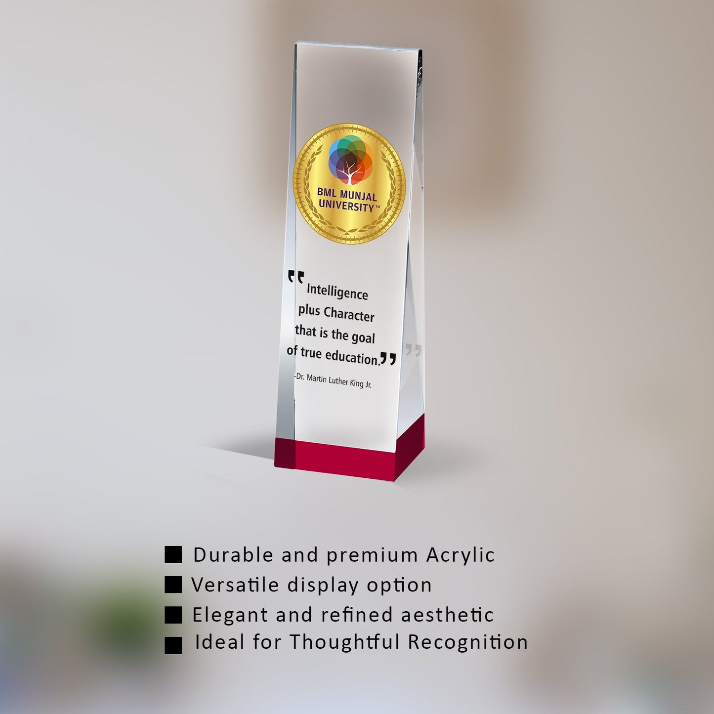 Elegant Customized Acrylic Trophy for Corporate Gifting
