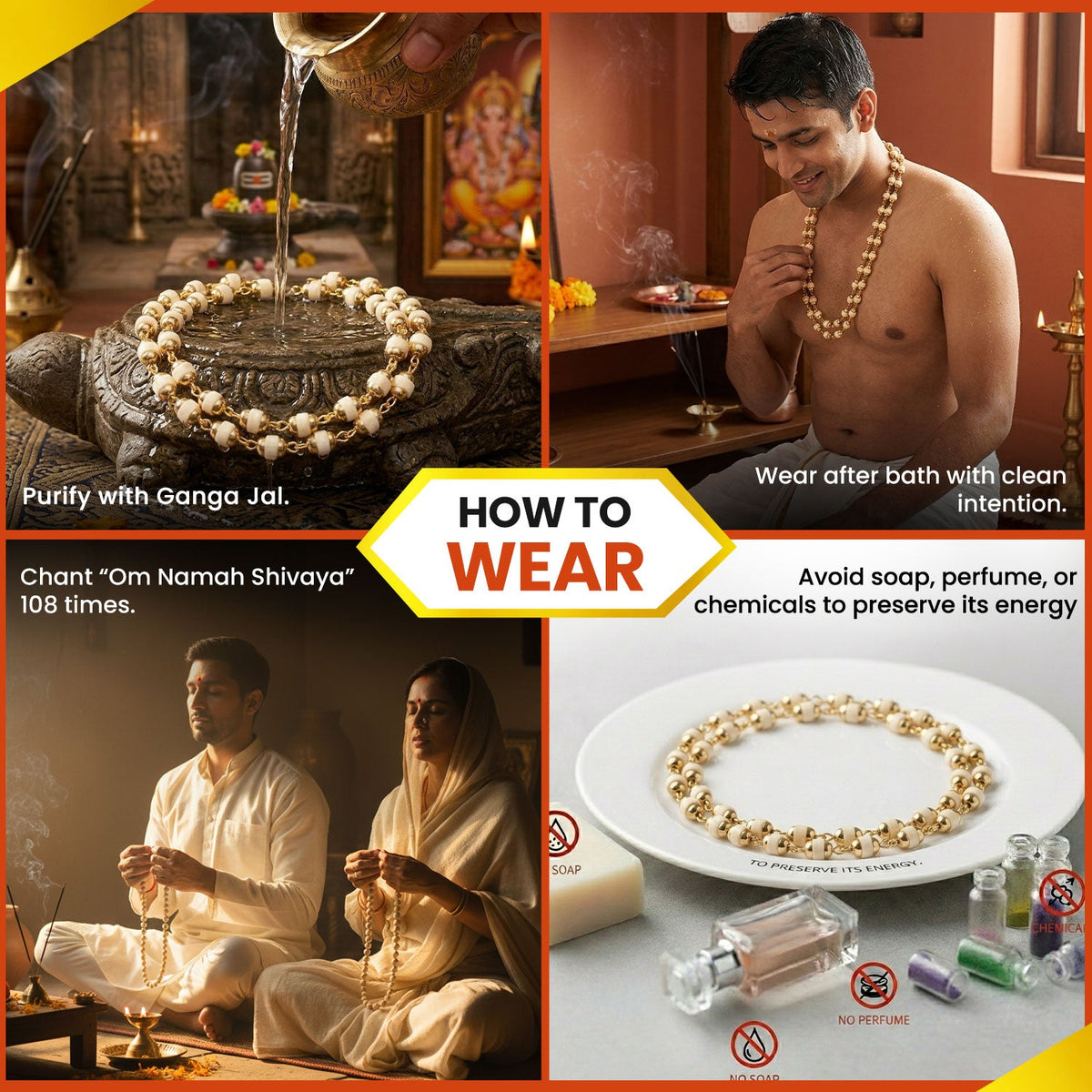 Golden Cap Tulsi Mala – Spiritual Protection & Positive Energy