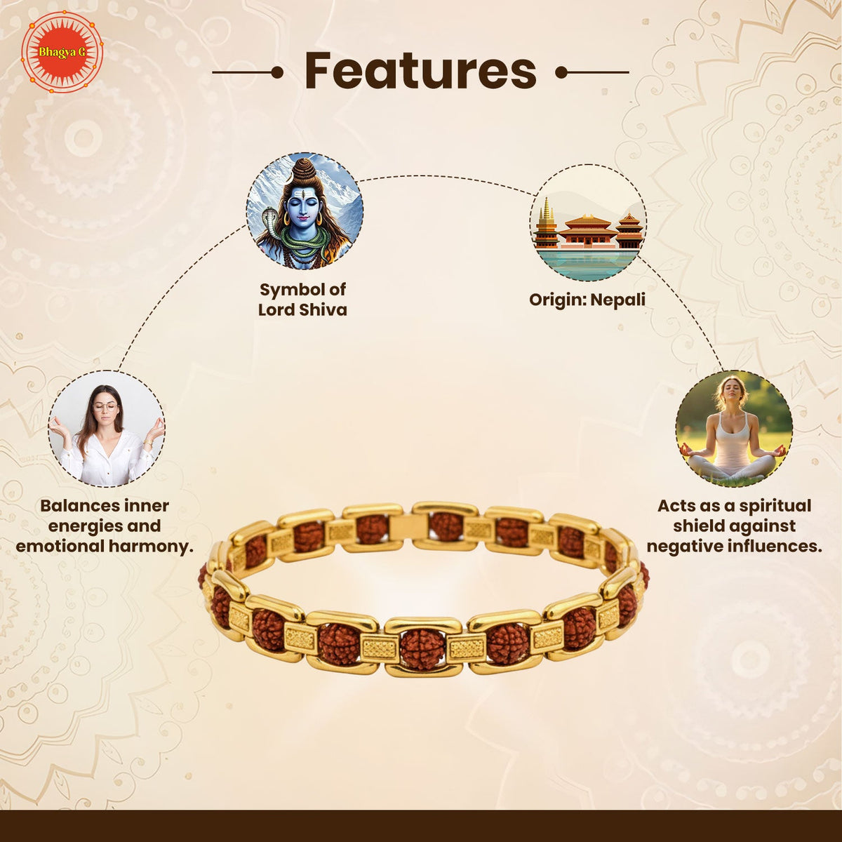 Golden Rudraksha Bracelet