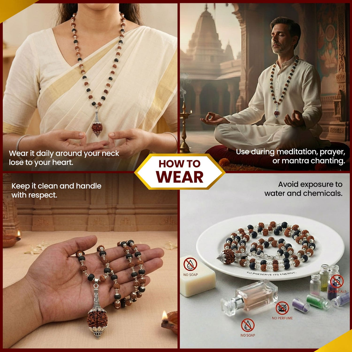 Hanuman Gada Rudraksha Karungali Mala