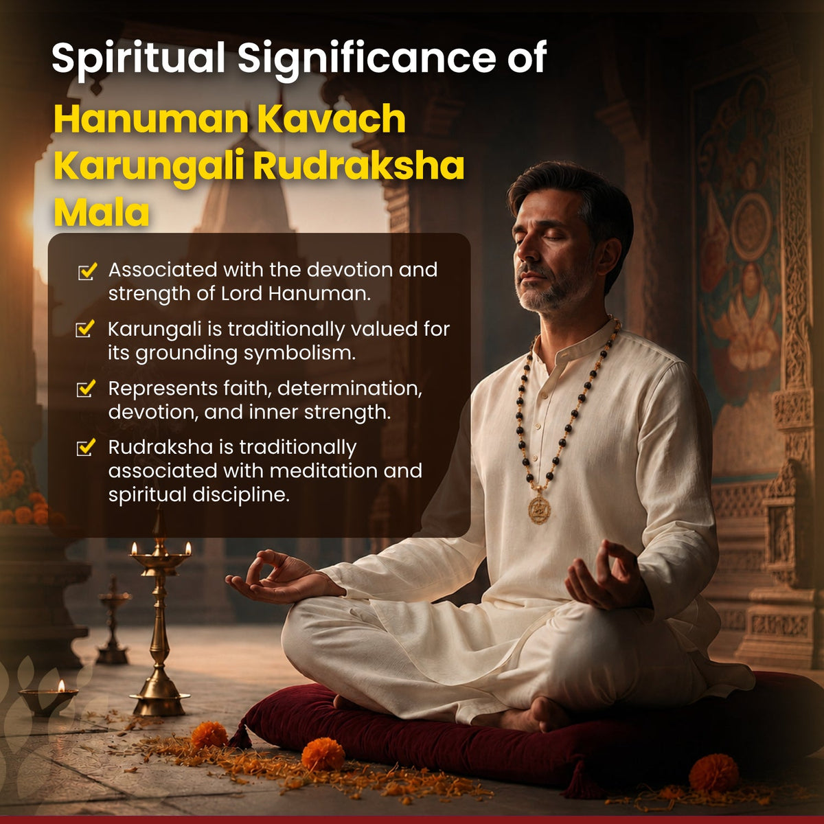 Hanuman Kavach Karungali Rudraksha Mala