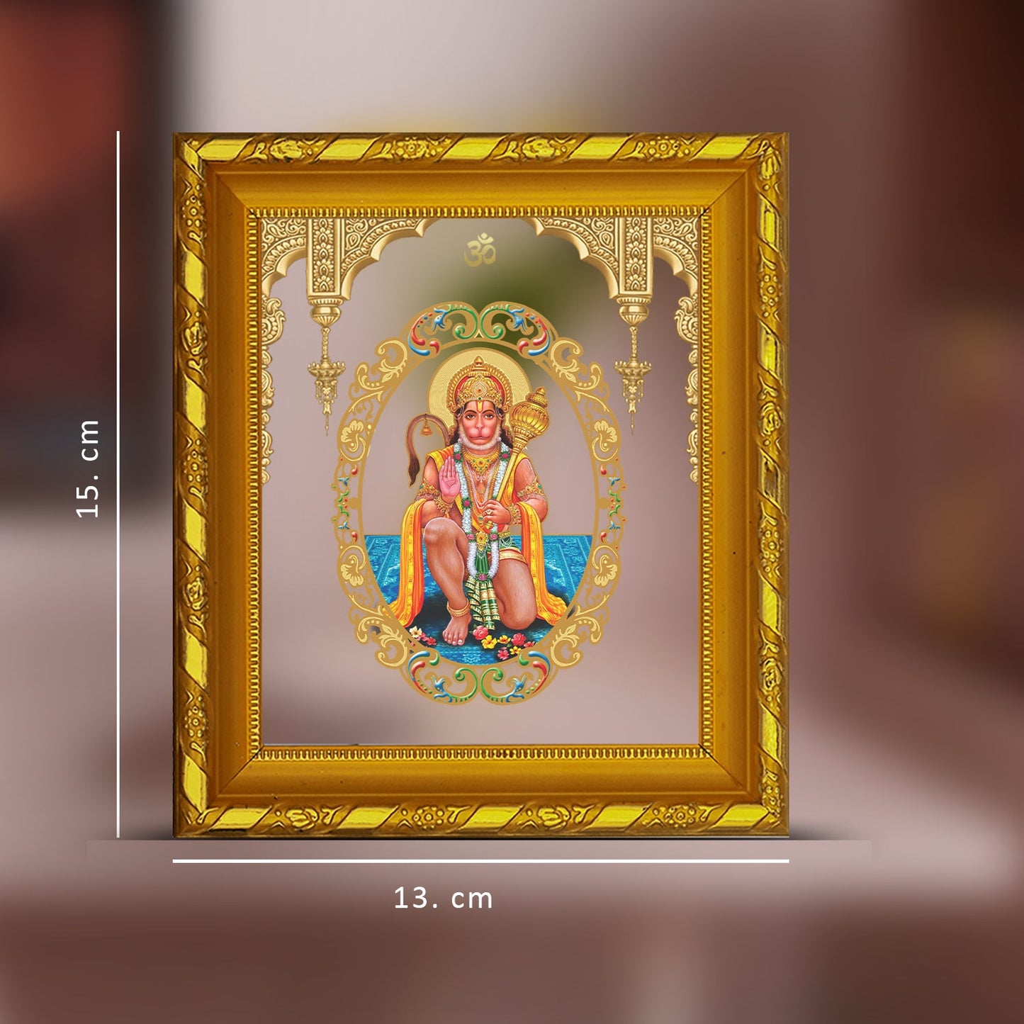 Hanuman Ji Photo Frame - Luxurious 24K Gold Finish