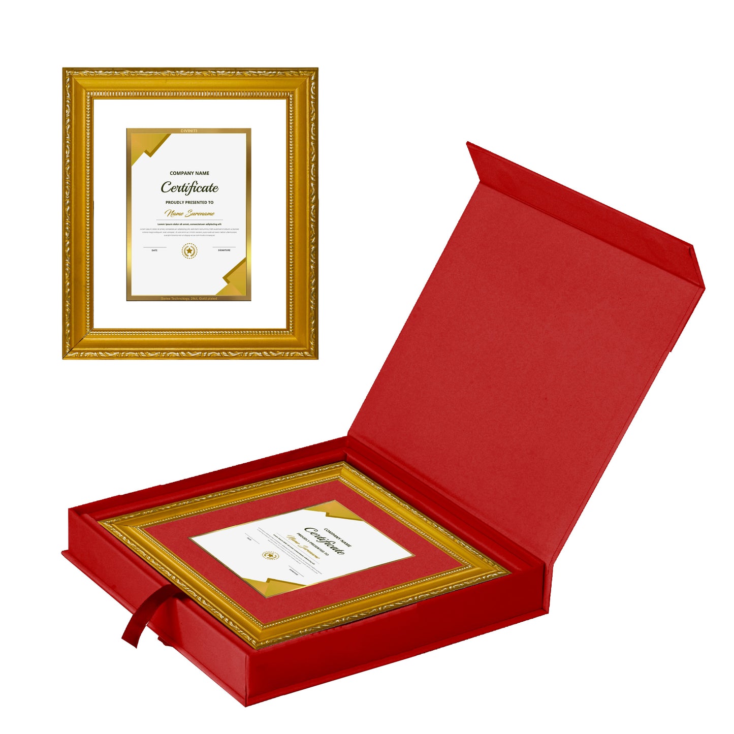 Diviniti Customized Gold Plated Frame for Certificates | DG Frame 101 Size 1 and 24K Gold Plated Foil| Personalized Gifts (6.5*9 CM)