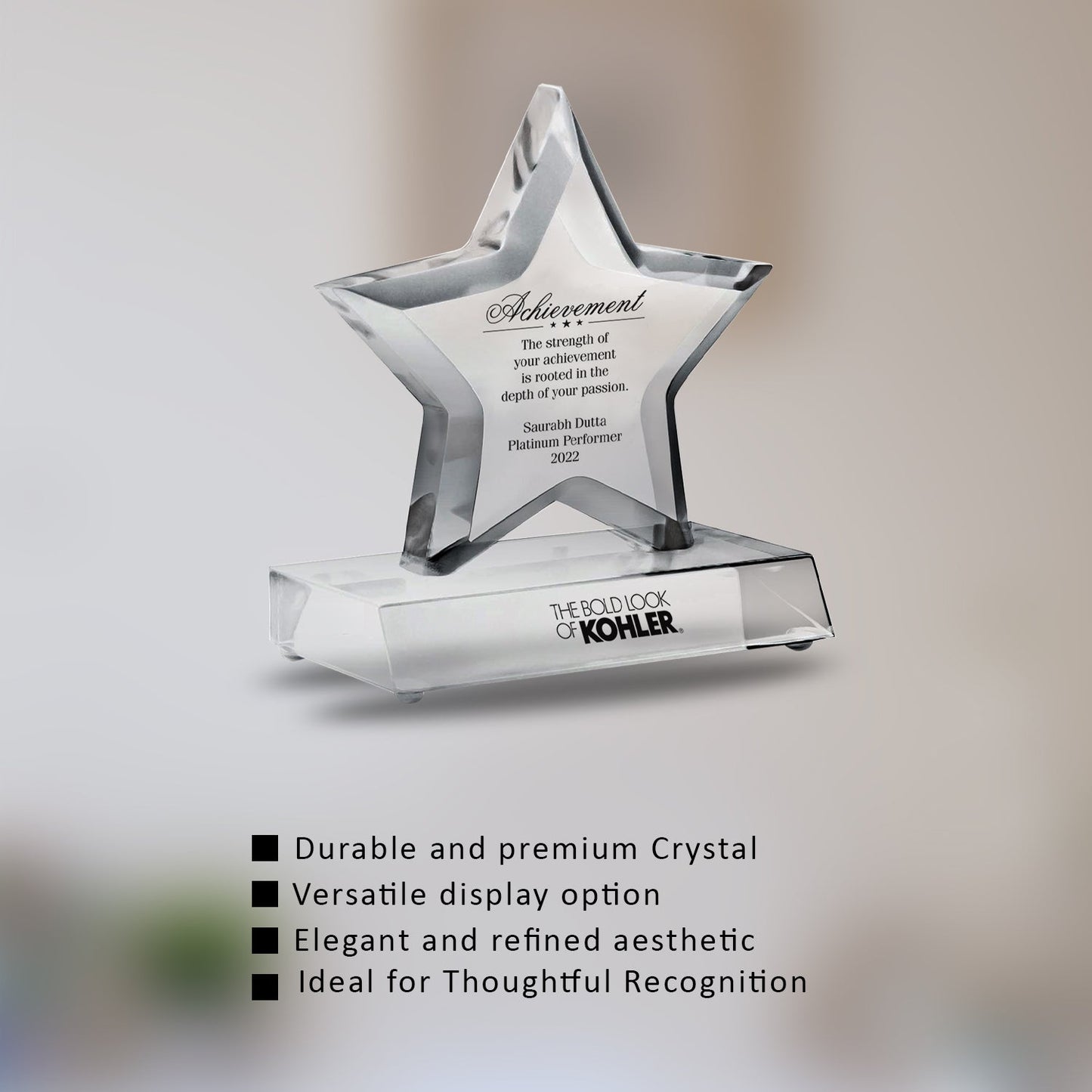 Premium Crystal Trophy for Corporate Gifts