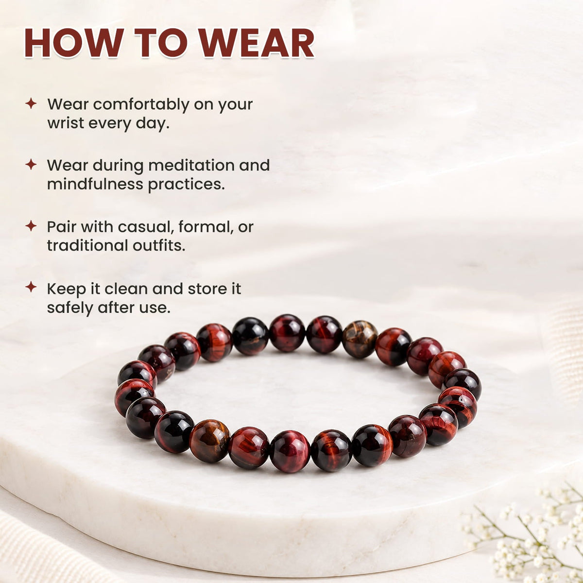 Red Tiger Eye Crystal Bracelet