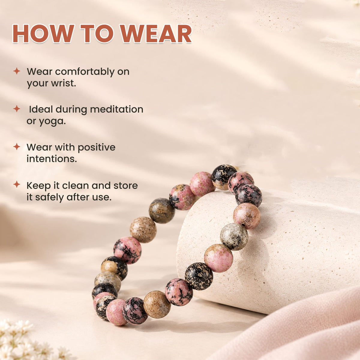 Rhodonite New Crystal Bracelet