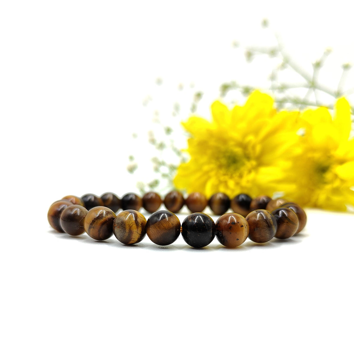 Tiger Eye Bracelet For Willpower & Protection-(8mm)