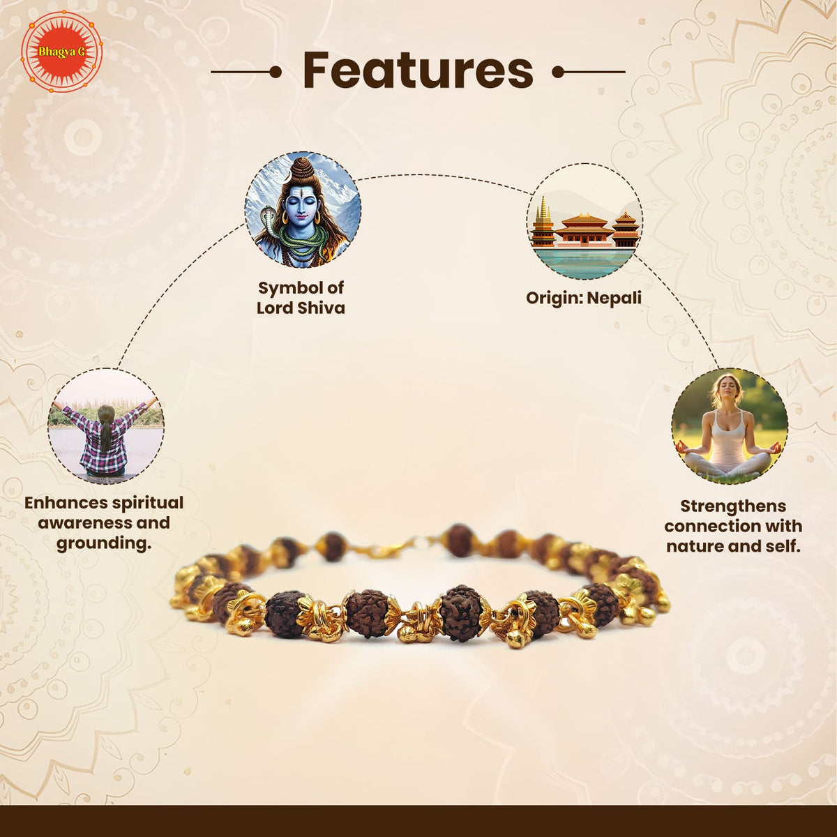 Women Elemental Rudraksha Bracelet