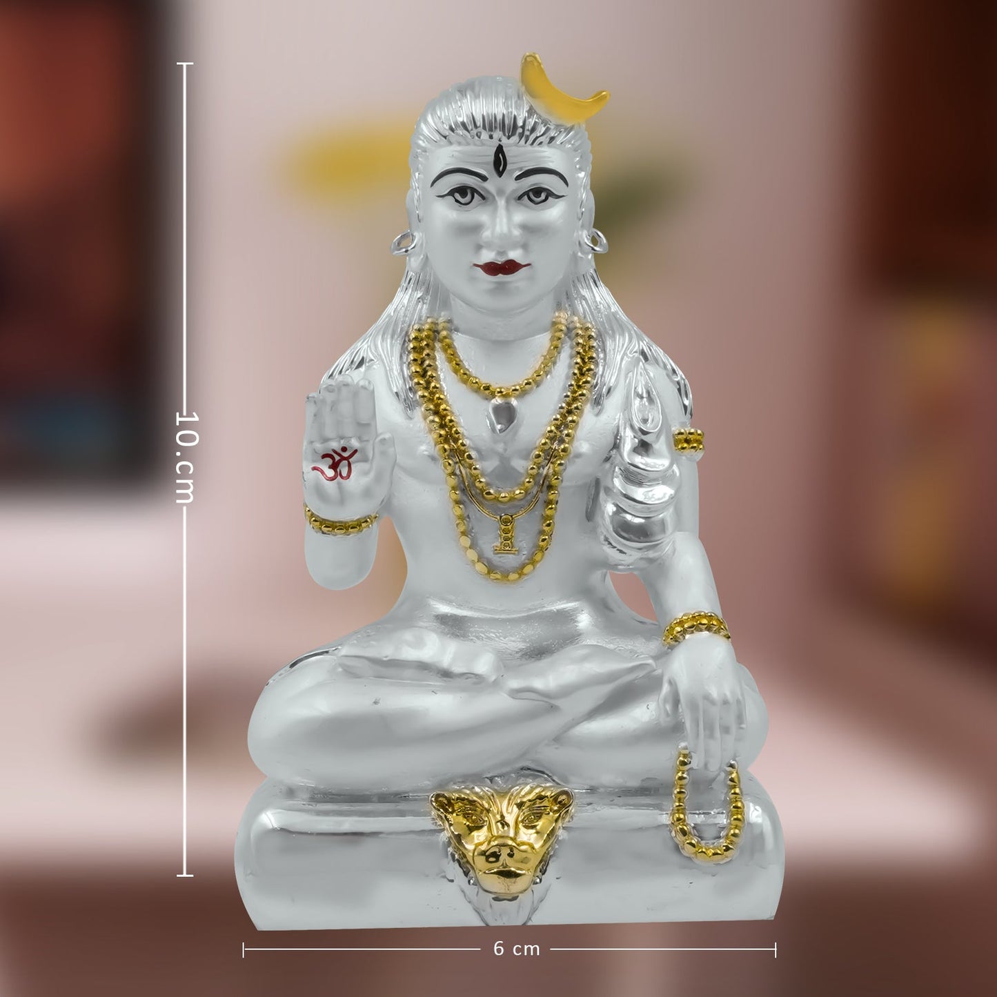 Diviniti 999 Silver Plated Baba Gorakhnath Idol for Home Decor Showpiece (10X6CM)