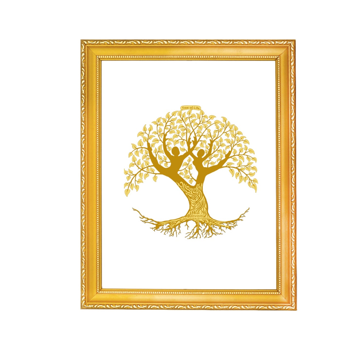 Diviniti 24K Gold Plated Tree of Life Photo Frame For Home Decor & Wall Hanging (20.8 CM X 16.7 CM)
