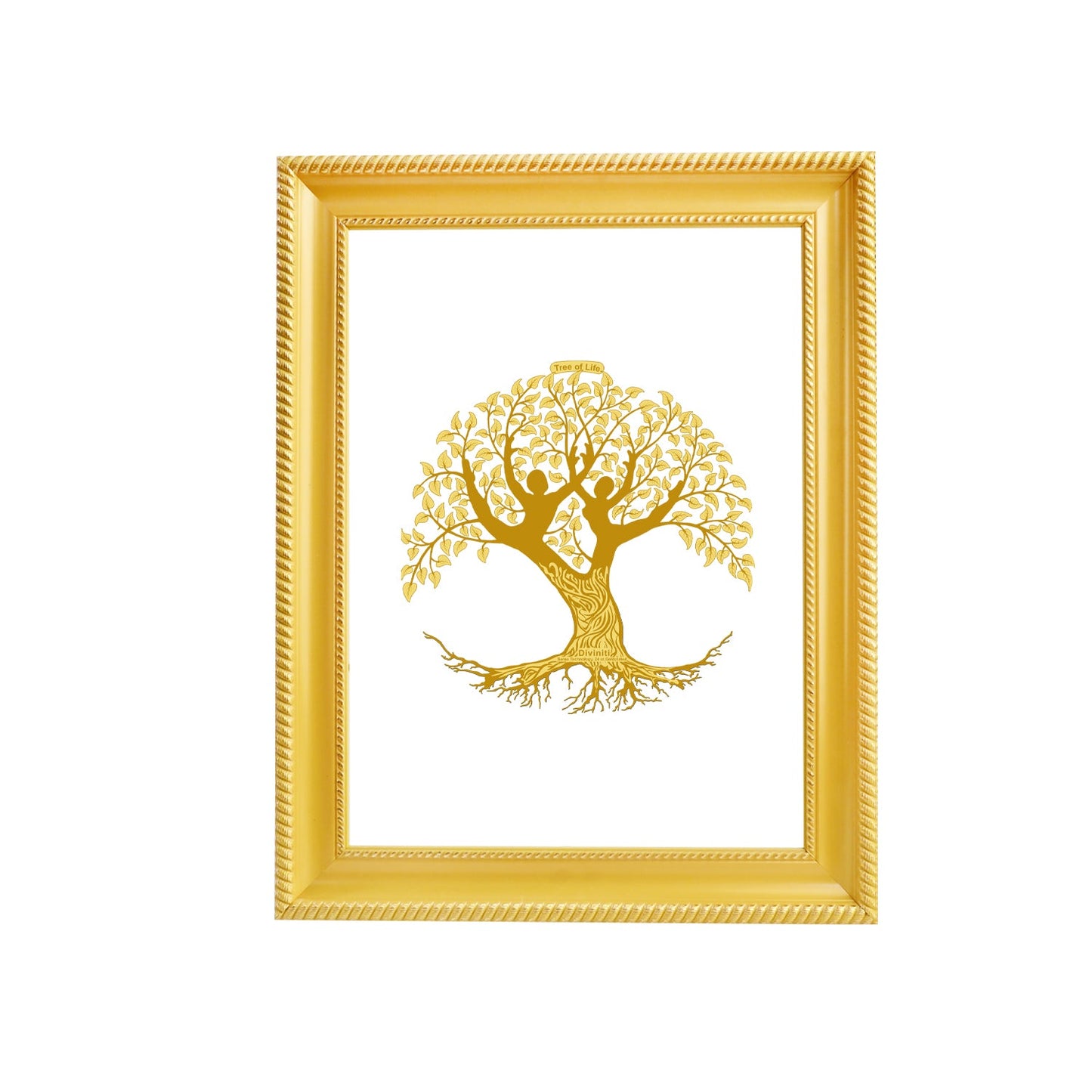 Diviniti 24K Gold Plated Tree of Life Photo Frame For Home Decor & Wall Hanging (32.5 CM X 25.5 CM)
