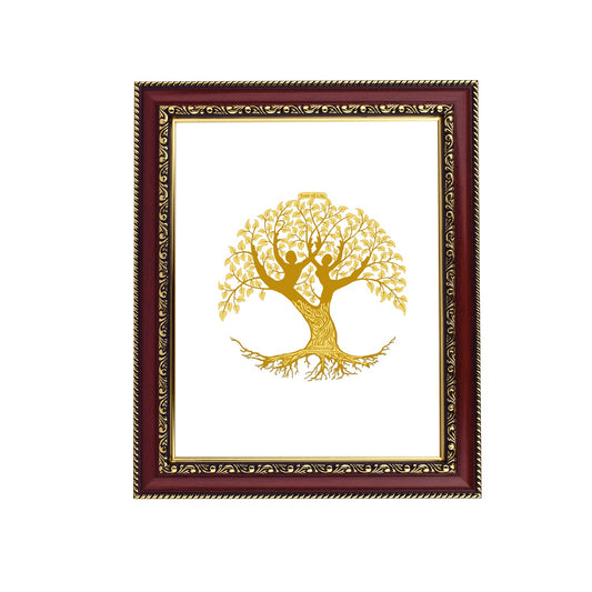 Diviniti 24K Gold Plated Tree of Life Photo Frame For Home Decor & Wall Hanging (28 CM X 23 CM)