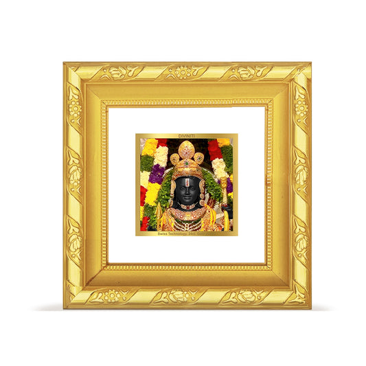 Diviniti 24K Gold Plated Ram Lalla Photo Frame For Home Decor, Table Top, Puja Room & Gift (10 CM X 10 CM)
