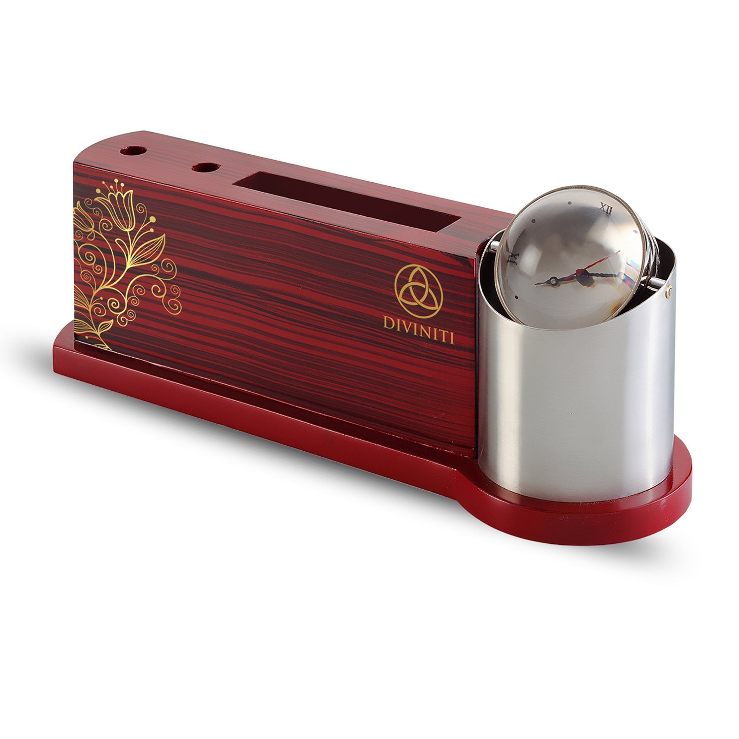 Customized Table Top Watch With MDF Pen & Card Holder For Corporate Gi ...